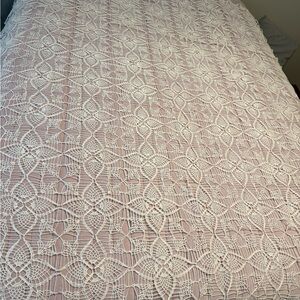 Intricate White Lace Tablecloth or Bedcover.